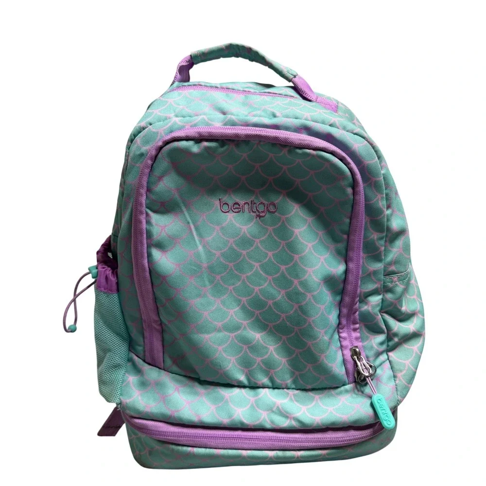Bentgo Kids 2-in-1 Backpack Insulated Lunch Bag Mermaid Scales Teal Purple